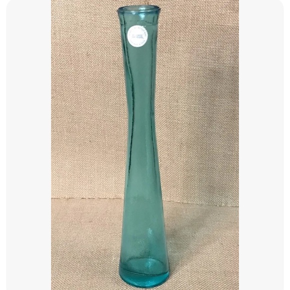 Vidrios San Miguel Accents Spain Vidrios San Miguel Tall Aqua Blue Recycled Glass Bud Vase